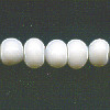 6x8mm Lampwork Glass White RONDELL / SPACER Beads