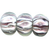 10x12mm White, Pink & Black Encased Lampwork RONDELLE Beads