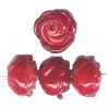 6mm Hand Carved Red Coral ROSE Beads