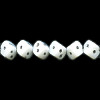 6mm Opaque White Czech Pressed Glass DICE Beads