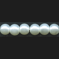 6mm Luster White Czech Pressed Glass Smooth ROUND Pearl Beads