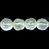 6mm Transparent Frosted Crystal Pressed Glass ROSEBUD ROUND Beads