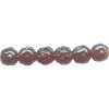 6mm Transparent Garnet Red Pressed Glass ROUND Rosebud Beads