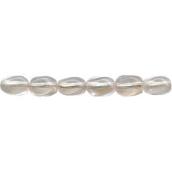 4x6mm Transparent Light Pink Czech Pressed Glass TWISTED OVAL / RICE Beads