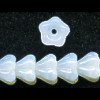 5x6mm Milky White Opal Luster Pressed Glass Baby Trumpet / Bell FLOWER Beads
