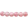 6mm Crystal & Pink Givre Swirl *Vintage* Czech Pressed Glass SMOOTH ROUND Beads