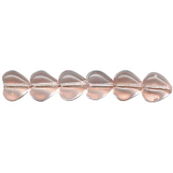6x6mm Transparent Pink Pressed Glass HEART Beads