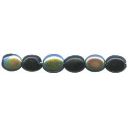 5x6mm Black Vetrail A/B Lampwork OVAL Beads