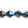 6x7mm Opaque Black Vitrail A/B Pressed Glass FACETED BICONE Beads