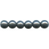 8mm Opaque Dark Grey Luster Pressed Glass SMOOTH ROUND Beads