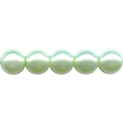 8mm Mint Green Luster Czech Pressed Glass SMOOTH ROUND Pearl Beads