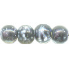 8mm Crystal & Black Givre Lampwork ROUND Beads