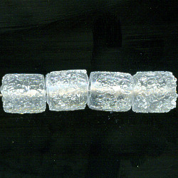 8x8mm Crystal Sugared *Vintage* Czech Lampwork Sugar/Ice CUBE Beads
