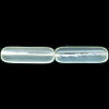8x27mm Transparent Frosted Crystal Pressed Glass Focal TUBE Beads