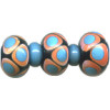9x15mm Turquoise & Coral Dots Lampwork RONDELL Beads - Barbara Gumeson
