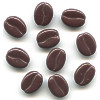 7x9mm Opaque Dark Brown Pressed Glass COFFEE BEAN  Beads