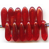 3x9mm Transparent Ruby Red Czech Pressed Glass DAGGER Beads