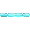 5x9mm Transparent Aqua Blue Pressed Glass FLAT OVAL Beads