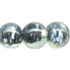 9mm Crystal & Black Givre Lampwork ROUND Beads