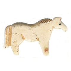 22x36mm Antiqued Bone HORSE Animal Fetish Pendant/Focal Bead
