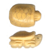 1/2" x 3/4" Antiqued Bone TURTLE Animal Fetish Bead