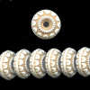 10x18mm Antiqued Bone White Bohemian Hearts Acrylic RONDELL Beads