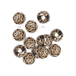 9mm Antiqued Metallic Bronze Acrylic Rosebud ROUND Beads