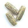 12x25mm Antiqued Metallic Gold Acrylic Moroccan Style TUBE Beads