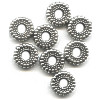 4x10mm Antiqued Metallic Silver Acrylic Corrugated DISC/SPACER Beads