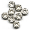 4x10mm Metallic Silver Acrylic Corrugated DISC/SPACER Beads