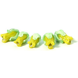 7x14mm Sculpted Lampwork YELLOW TULIP Beads