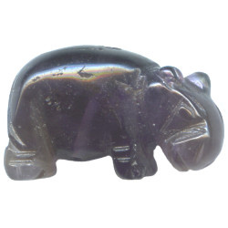 14x22mm Amethyst HIPPO Animal Fetish Bead