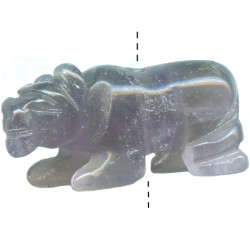 11x22mm Amethyst MOUNTIAN LION/COUGAR Animal Fetish Bead