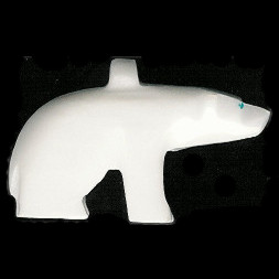 26x42mm Alabaster POLAR BEAR Animal Fetish Pendant