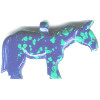 25x45mm Block Azurite-Malachite HORSE Animal Fetish Pendant
