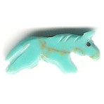 12x25mm Block Turquoise (Simulated) RUNNING HORSE Animal Fetish Bead