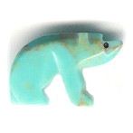 15x20mm Block Turquoise (Simulated) BEAR Animal Fetish Bead