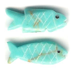 10x20mm Block Turquoise (Simulated) FISH Animal Fetish Bead