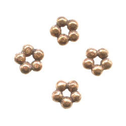4x8mm Antiqued Copper 5-Bead DISC / SPACER Beads