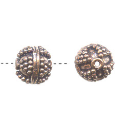 14mm Antiqued Copper Bali Style ROUND Beads