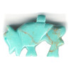 1" x 1-1/2" Block Turquoise (Simulated) BUFFALO Animal Fetish Pendant