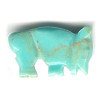 5/8" x 1-1/4" Block Turquoise (Simulated) BUFFALO Animal Fetish Pendant/Focal Bead