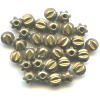 4mm Antiqued (Patina) Solid Brass Corrugated ROUND Beads
