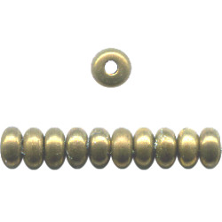2x3mm Antiqued (Patina) Solid Brass DISC / RONDELLE Beads