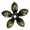 15mm Antiqued Bronze 5-Petal Leaf Design BEAD CAPS