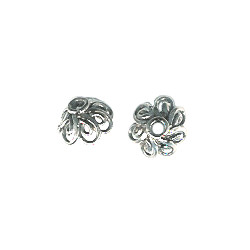 10mm Bali Sterling Silver Swirled Floral Dome BEAD CAPS