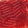 CZECH #2 (2x5mm) BUGLE BEADS: Transparent Red