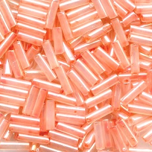 Mill Hill® #G72001 (Japanese) 1.9x6mm BUGLE BEADS: Peach Cream (Color-Lined Peach, Luster)