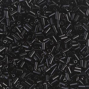 MIYUKI® #1 (1x3mm) Micro BUGLE BEADS: Opaque Black #401