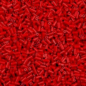 MIYUKI® #1 (1x3mm) Micro BUGLE BEADS:  Opaque Red #408